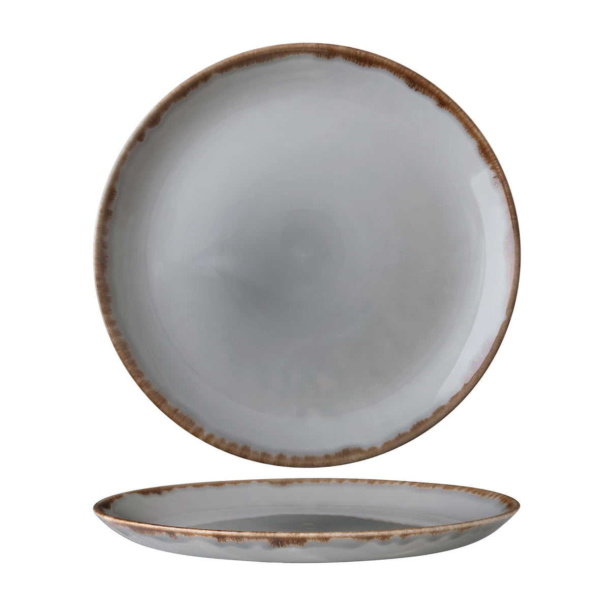 Dudson Harvest Grigio Piatto Piano Ceramica Decorata a Mano Ø 26 cm 12 Pezzi