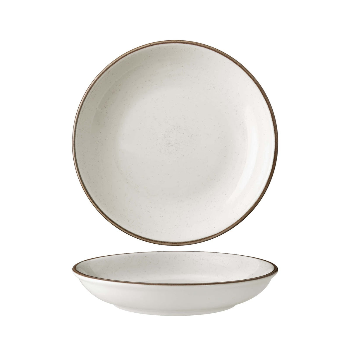 Artisan Beige Piatto Fondo Porcellana Decorata a Mano Ø 25,4 cm 12 Pezzi