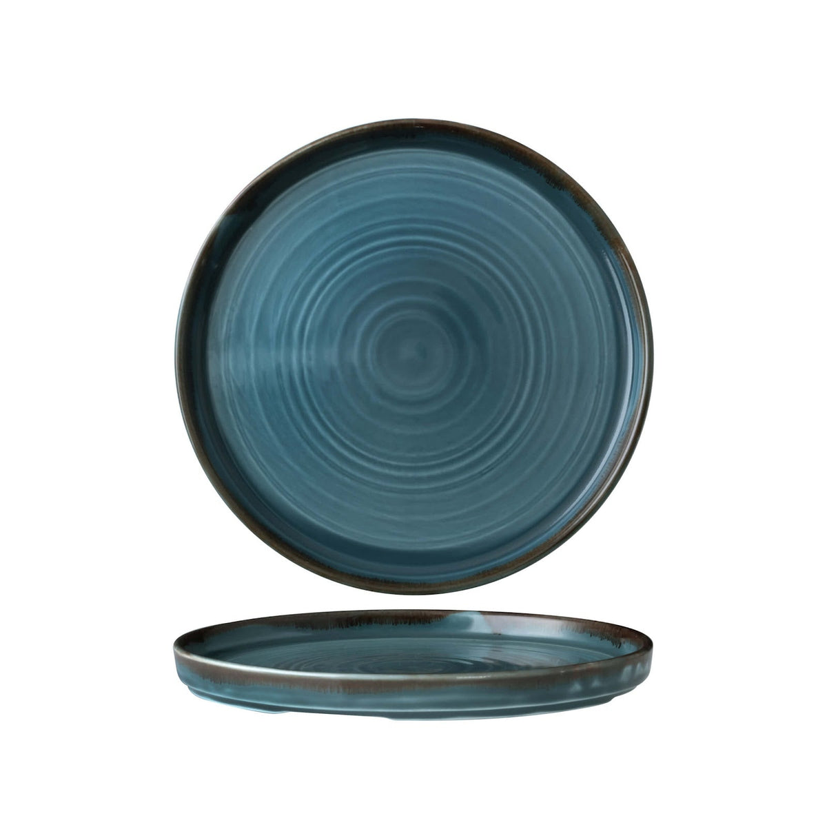 Dudson Harvest Blu Piatto Piano Impilabile Ceramica Decorata a Mano Ø 21 cm 6 Pezzi