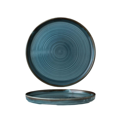 Dudson Harvest Blu Piatto Piano Impilabile Ceramica Decorata a Mano Ø 21 cm 6 Pezzi