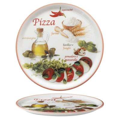 Saturnia Napoli Piatto Pizza Foods Rosso 33 cm 6 Pezzi