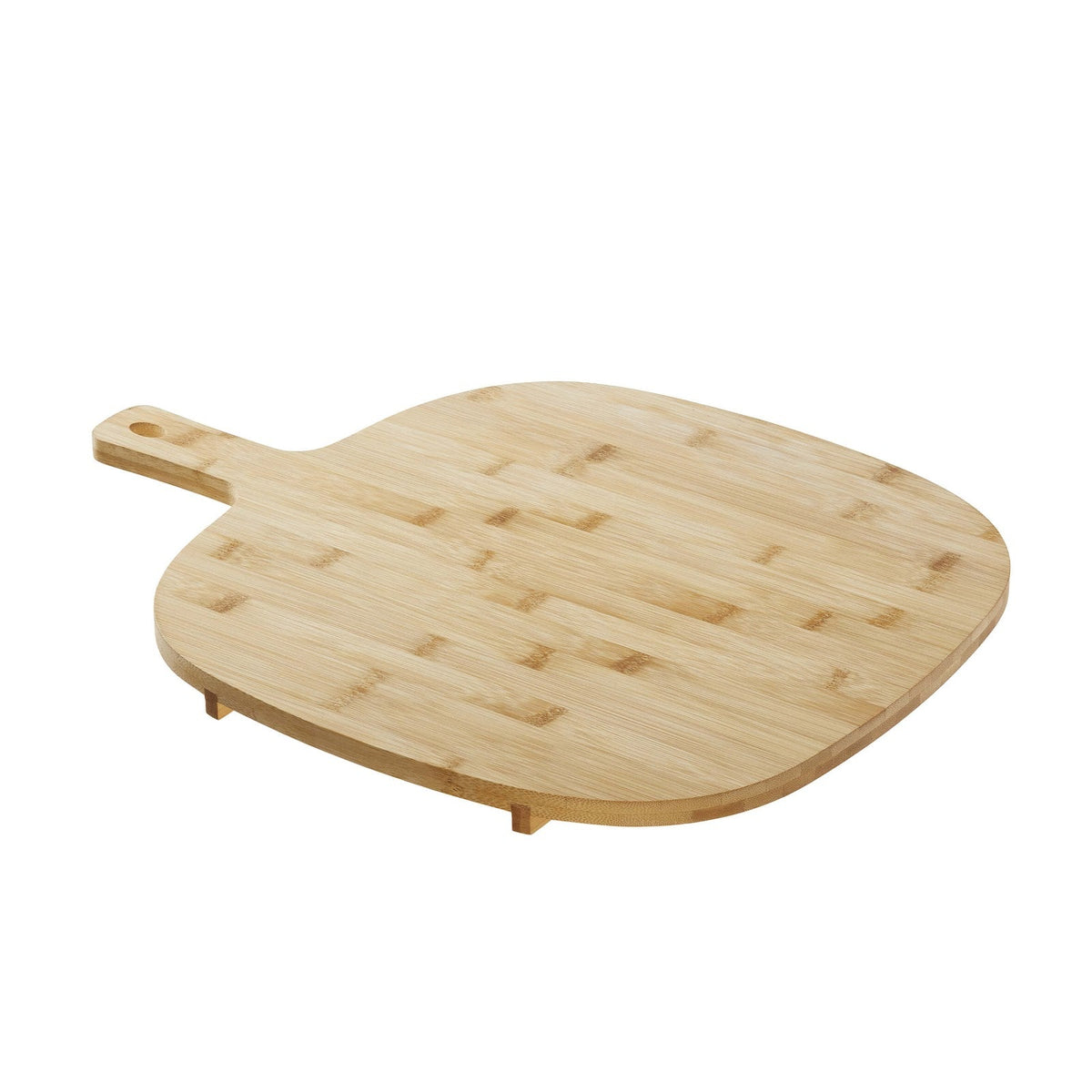 Tagliere Quadrondo in Bamboo con Manico e Piedi 30 x 30 cm