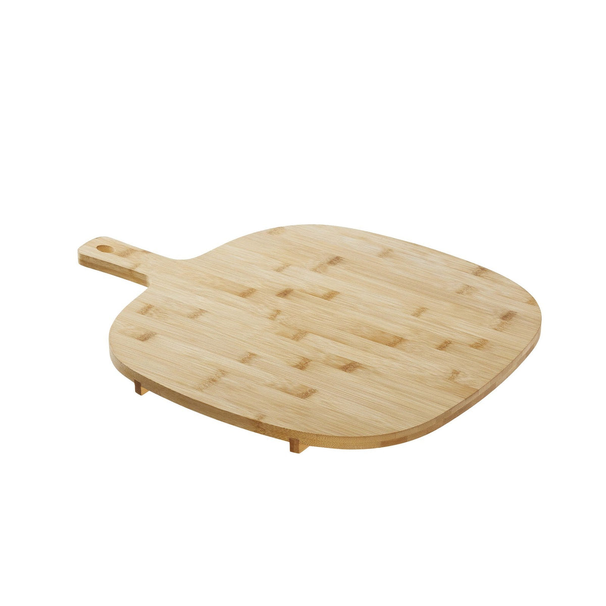 Tagliere Quadrondo in Bamboo con Manico e Piedi 20 x 20 cm