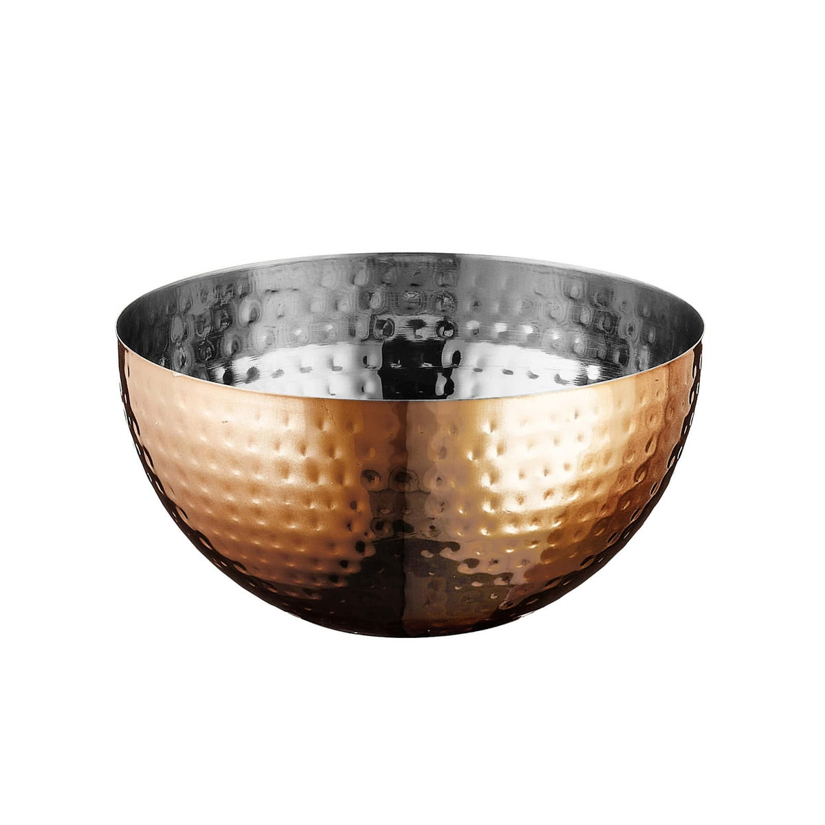 Coppa Martellata in Acciaio Inox Placcato Rame 20 cm H10