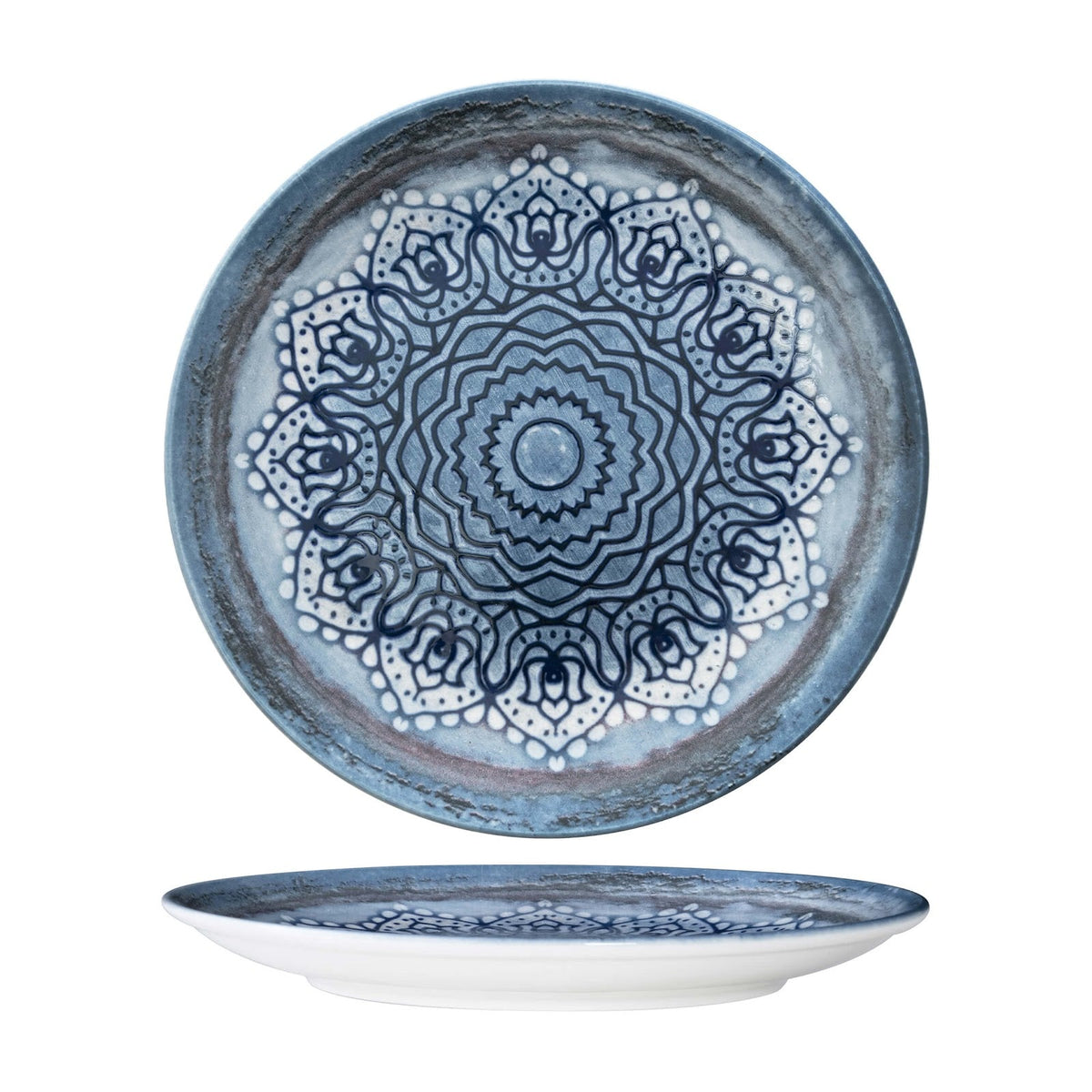 Gural Blue Voyage Piatto Piano New Bone China 27 cm 6 Pezzi