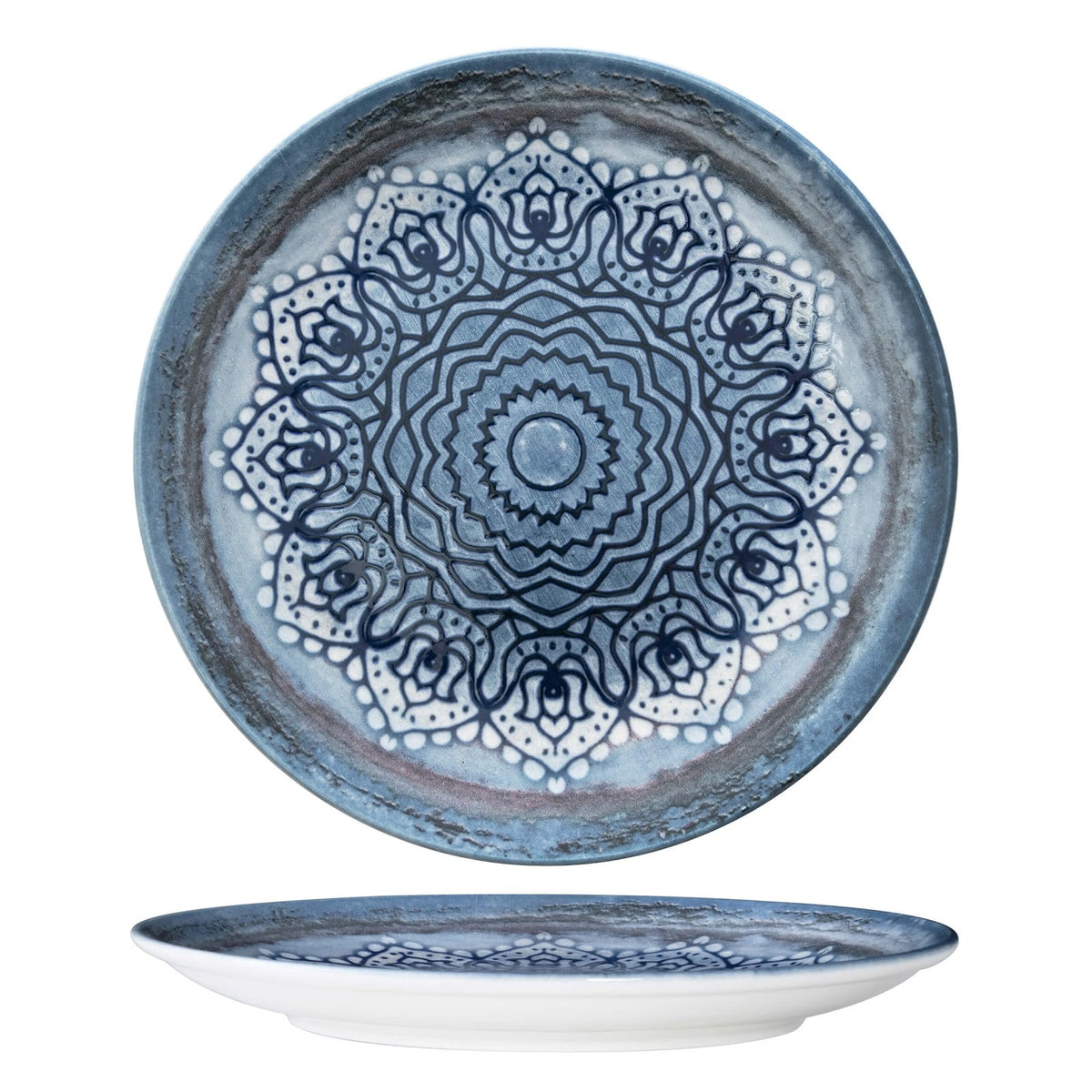 Gural Blue Voyage Piatto Piano New Bone China 30 cm 6 Pezzi