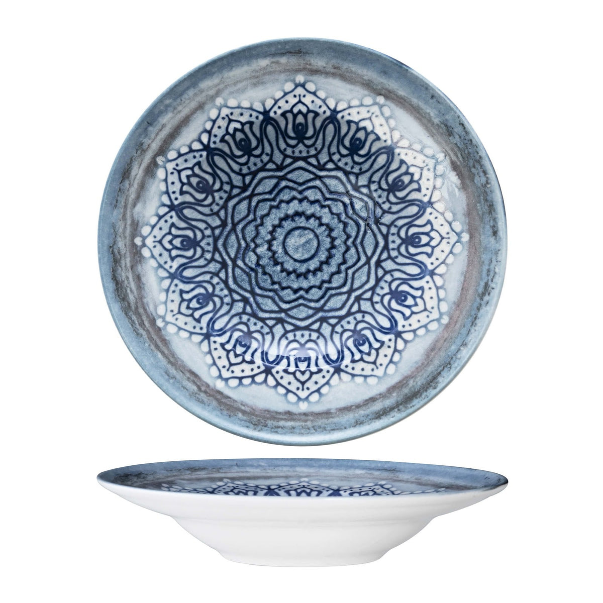 Gural Blue Voyage Piatto Pasta New Bone China 26 cm 6 Pezzi