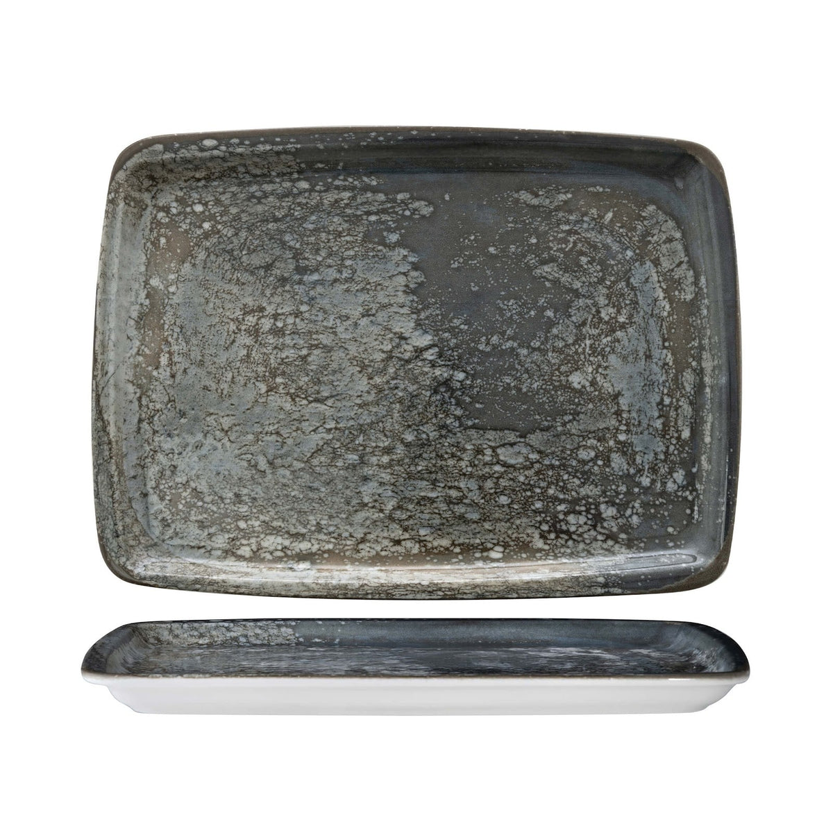 Gural Crater Vassoio Rettangolare 31x23 cm 2 Pezzi