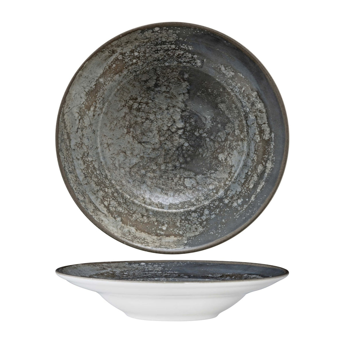Gural Crater Piatto Pasta New Bone China 26 cm 6 Pezzi