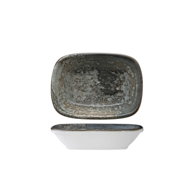 Gural Crater Coppetta Rettangolare New Bone China 12,5x9 cm 12 Pezzi