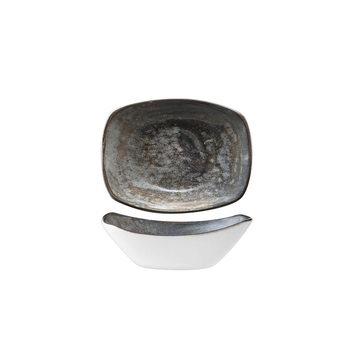 Gural Crater Coppetta Rettangolare New Bone China 10x7,5 cm 12 Pezzi