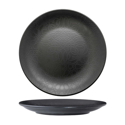 Gural Black Matt Piatto Piano New Bone China Nero Opaco 27 cm 6 Pezzi