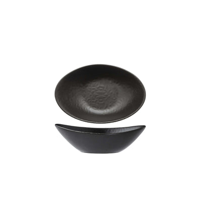 Gural Black Matt Coppetta Ovale New Bone China 11x7,5 cm 12 Pezzi