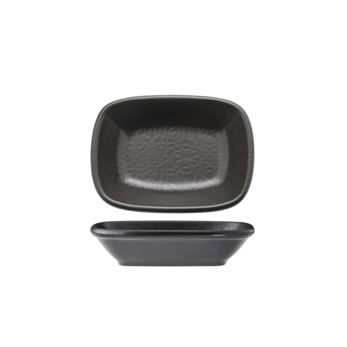 Gural Black Matt Coppetta Rettangolare New Bone China 12,5x9 cm 12 Pezzi