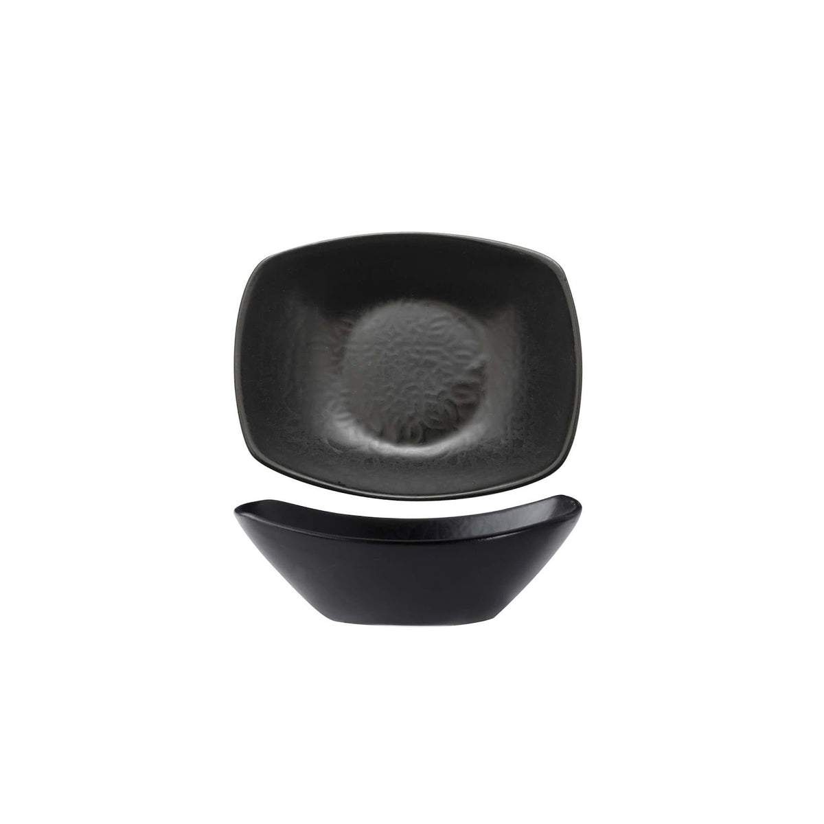 Gural Black Matt Coppetta Rettangolare New Bone China 10x7,5 cm 12 Pezzi