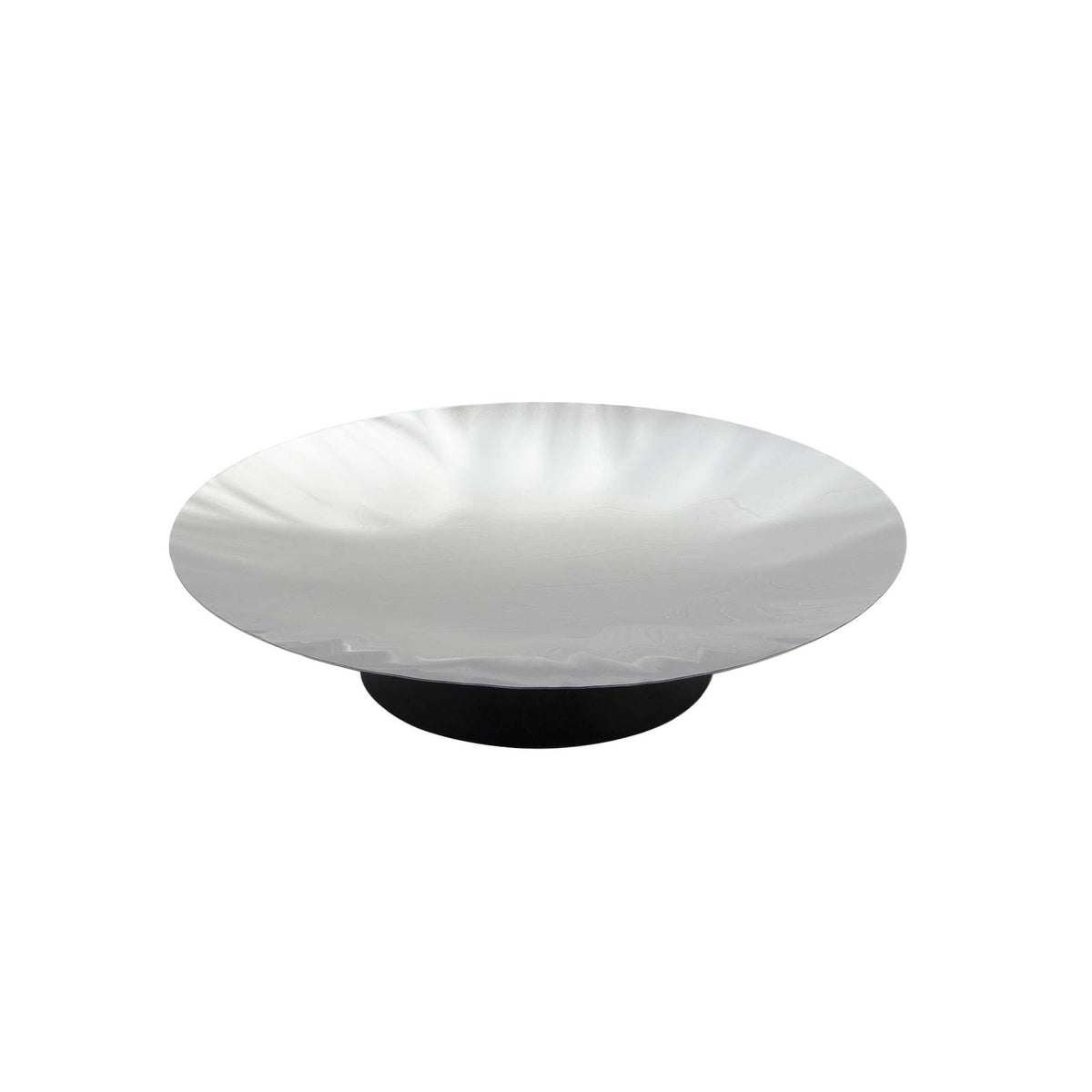 Imperfetto Vassoio Espositore Inox con Base in Legno Ø 31 cm