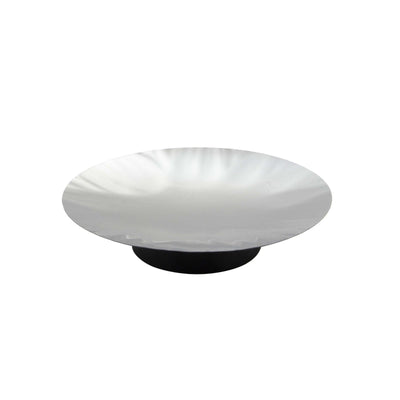 Imperfetto Vassoio Espositore Inox con Base in Legno Ø 31 cm