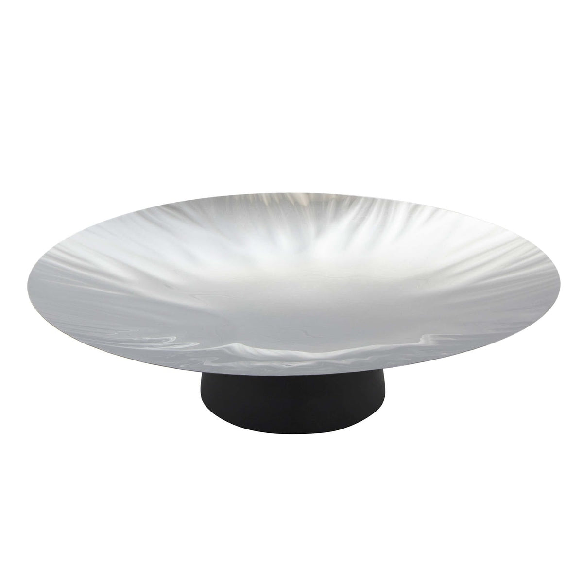 Imperfetto Vassoio Espositore Inox con Base in Legno Ø 42 cm