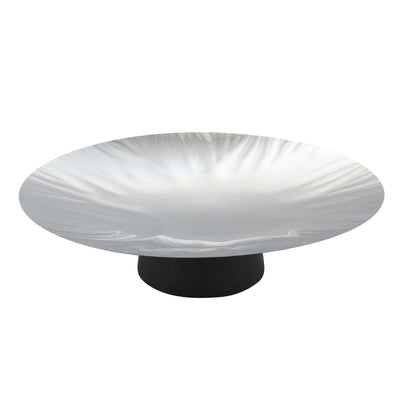 Imperfetto Vassoio Espositore Inox con Base in Legno Ø 42 cm
