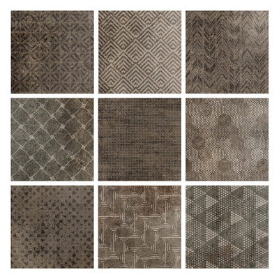 Domino Mattonella in Gres Nichel Mix per Alzata 20x20 cm 1 Pezzo Decoro Assortito Casuale