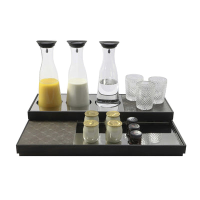 Espositore Refrigerato Domino Nero Legno Inox Gres 60x40 cm con 3 Brocche Vetro