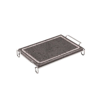 ILSA Pietra Lavica Rettangolare con Supporto Inox 30x20 cm