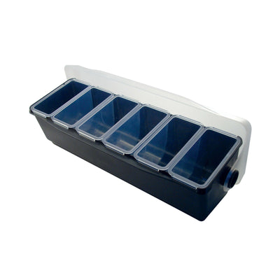 Contenitore 6 Scomparti in ABS con Coperchio in SBC 49x17,5 cm H 16 cm