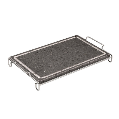 ILSA Pietra Lavica Rettangolare con Supporto Inox 40x25 cm