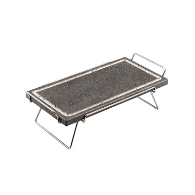 ILSA Pietra Lavica Rettangolare con Supporto Inox 37x19 cm