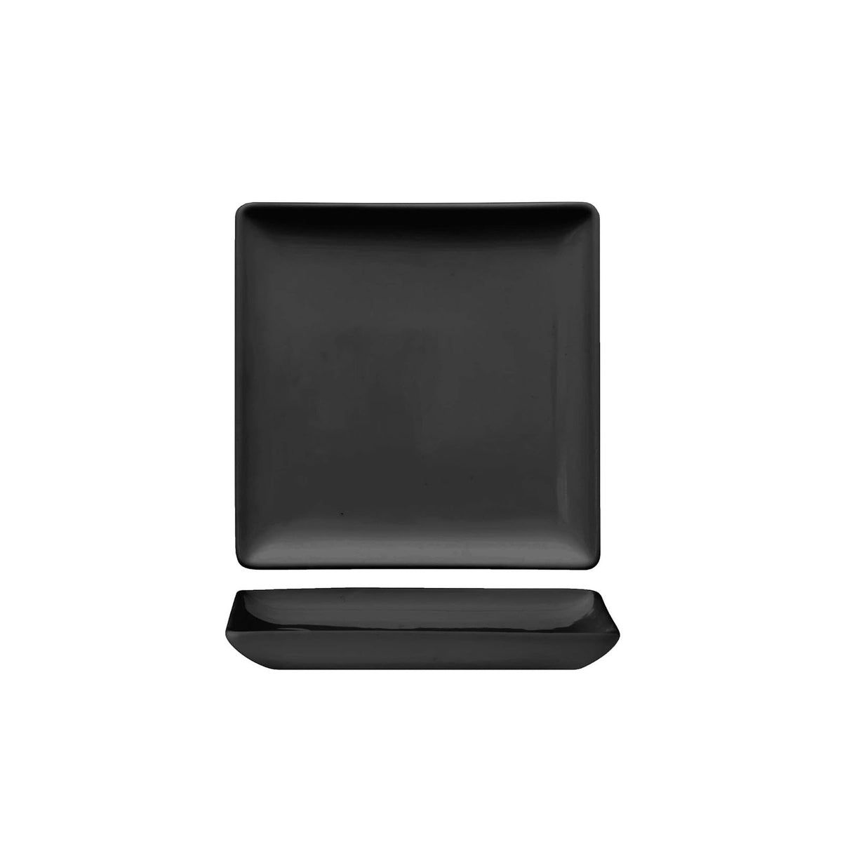 Piattino Quadrato New Bone China Nero Lucido 9,9x9,9 cm 6 Pezzi