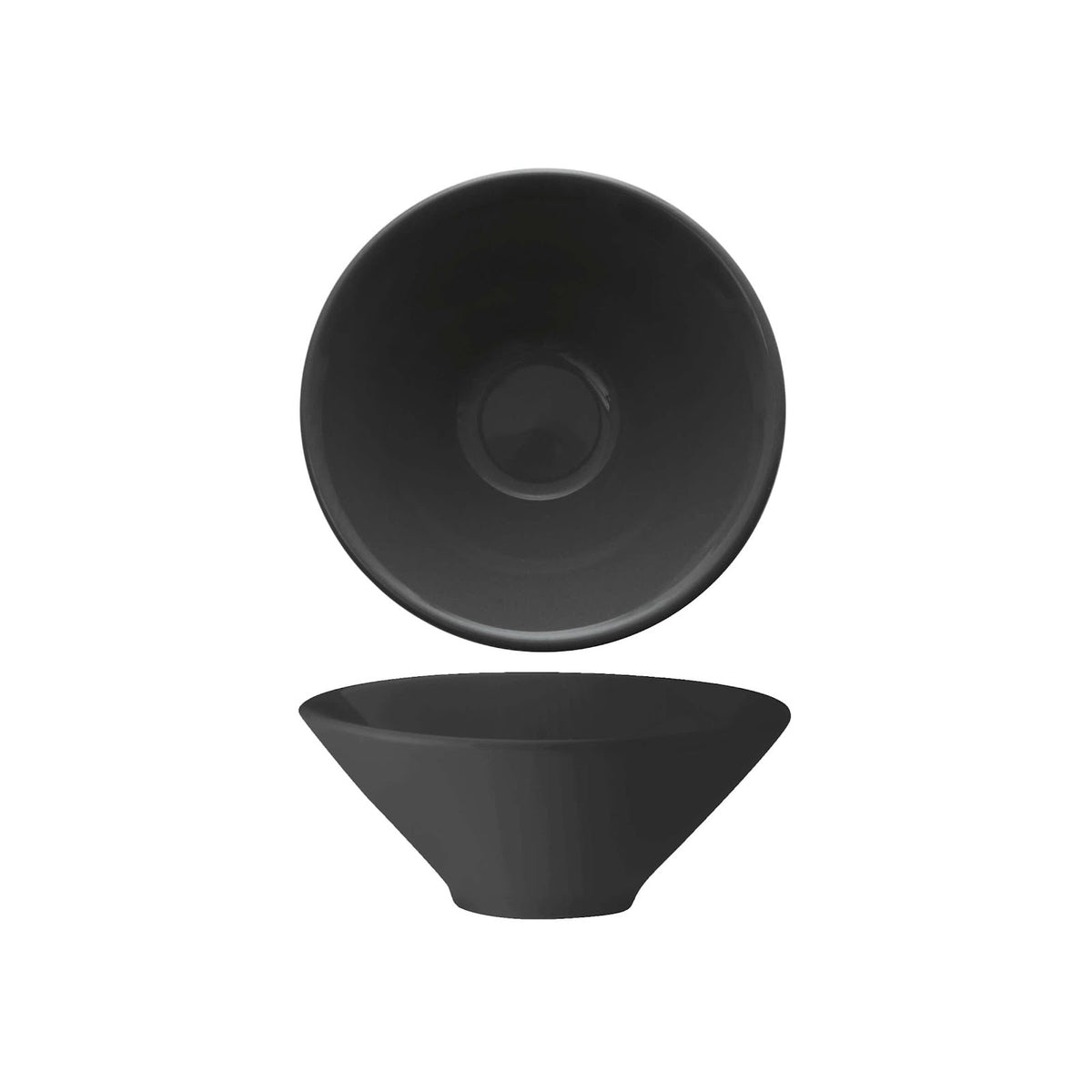 Coppetta Tonda Svasata New Bone China Nero Lucido 10,2 cm H 4 6 Pezzi