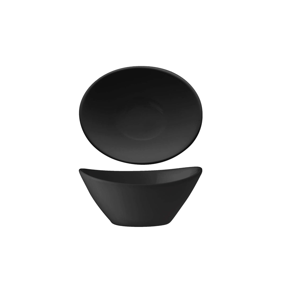 Coppetta Ovale Svasata New Bone China Nero Lucido 9,9x7,9 cm 6 Pezzi