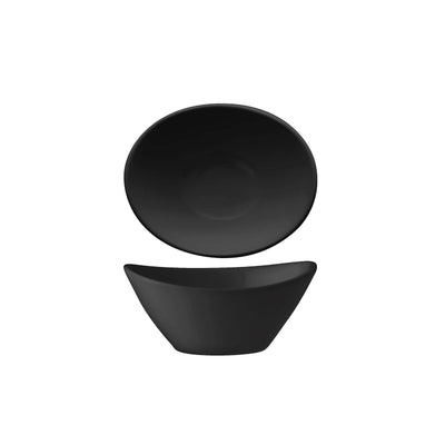 Coppetta Ovale Svasata New Bone China Nero Lucido 9,9x7,9 cm 6 Pezzi