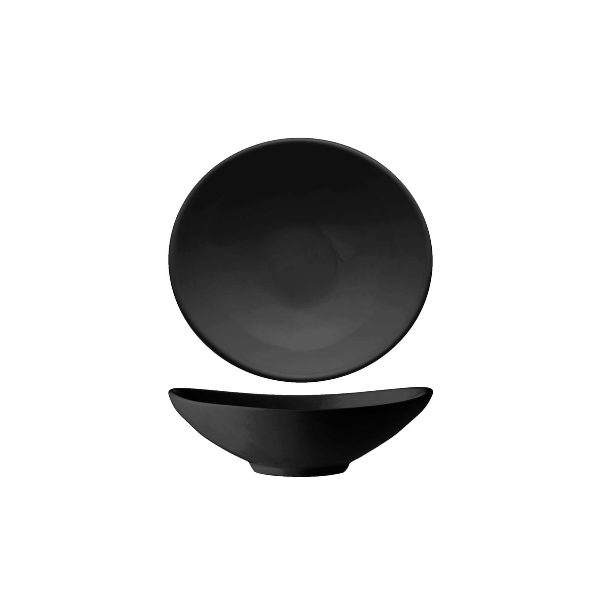 Coppetta Ovale Svasata Piccola New Bone China Nero Lucido 8,5x7,9 cm 8 Pezzi