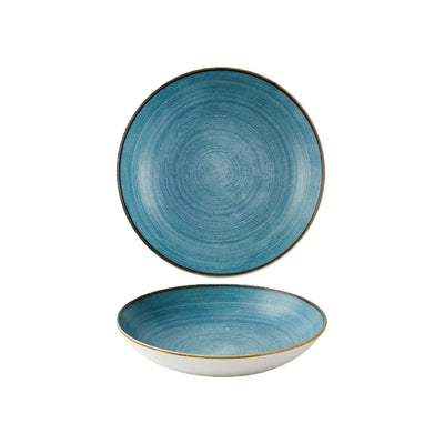 Churchill Stonecast Raw Azzurro Piatto Fondo in Ceramica Ø 24,8 cm 12 Pezzi