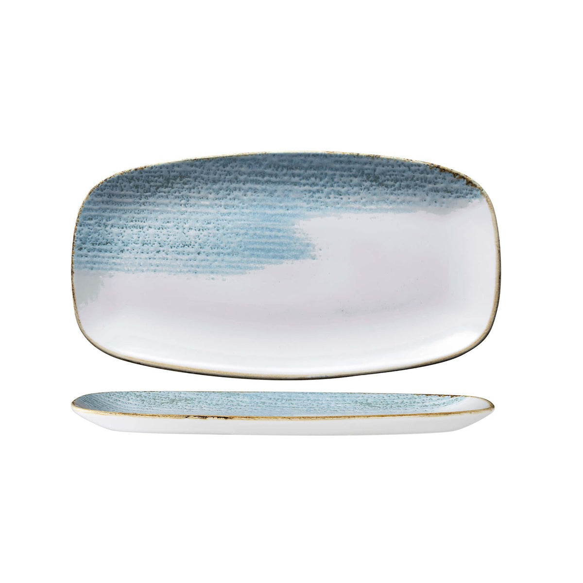 Churchill Studio Prints Homespun Accents Aquamarine Vassoio Rettangolare in Ceramica 35,5x18,9 cm 6 Pezzi