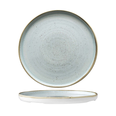 Churchill Stonecast Accents Duck Egg Azzurro Puntinato Piatto Piano Impilabile 26 cm 6 Pezzi
