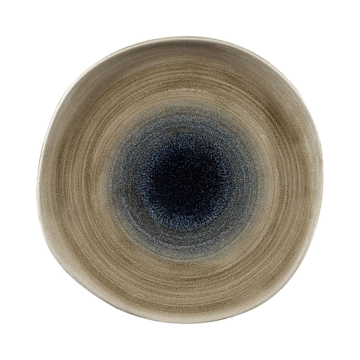 Churchill Stonecast Aqueous Marrone Piatto Piano Organic Ceramica Decorata a Mano Ø 21 cm 12 Pezzi