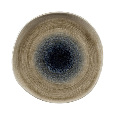 Churchill Stonecast Aqueous Marrone Piatto Piano Organic Ceramica Decorata a Mano Ø 21 cm 12 Pezzi