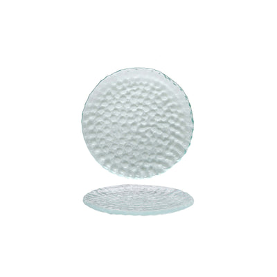 Pois Piattino Pane in Vetro Trasparente Lavorato a Mano 12 cm 6 Pezzi