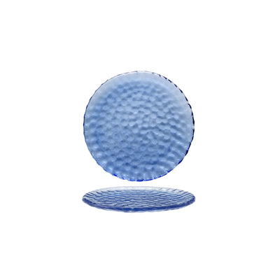 Pois Piattino Pane in Vetro Blu Lavorato a Mano 12 cm 6 Pezzi