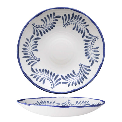 Dudson Harvest Mediterranean Piatto Fondo in Ceramica con Bordo Decorato a Mano 27,9 cm 12 Pezzi