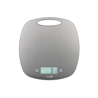Bilancia Digitale Inox 20 kg Sensibilità 1 g con Timer Orologio e Termometro