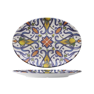 Tilda Vassoio Ovale in Melamina Decoro Genova 49x36,5 cm H 4,4 cm