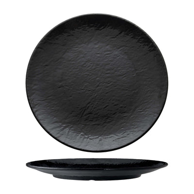 Tilda Vassoio Tondo Nero in Melamina Ø 45 cm H 4,3 cm