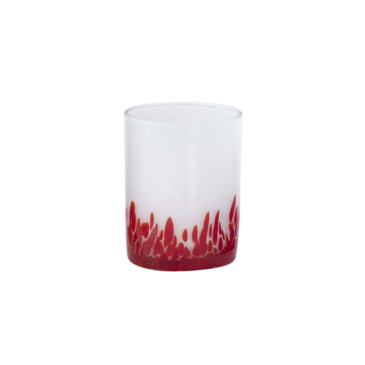 Venice Bicchiere Acqua Opale Rosso in Vetro Soffiato a Bocca 28 cl Confezione 6 Pezzi