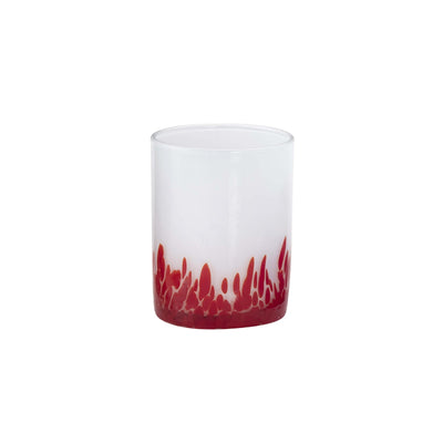 Venice Bicchiere Acqua Opale Rosso in Vetro Soffiato a Bocca 28 cl Confezione 6 Pezzi