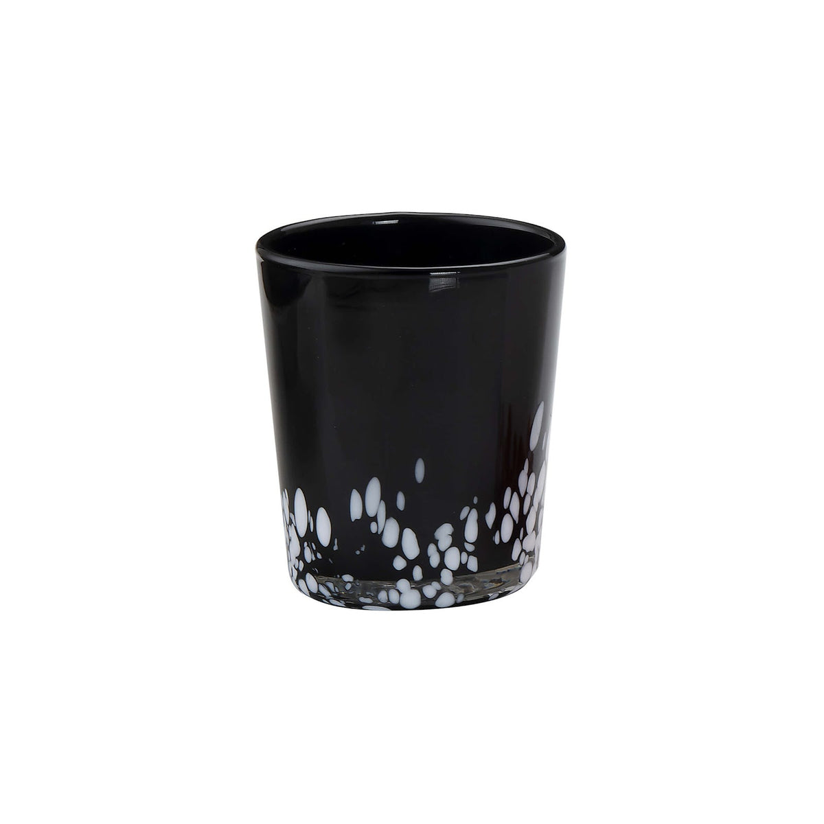 Mariposa Bicchiere Acqua Nero Opale Bianco in Vetro Soffiato a Bocca 28 cl Confezione 6 Pezzi