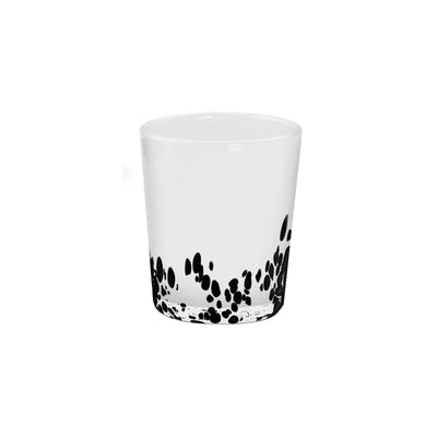 Mariposa Bicchiere Acqua Bianco Opale Nero in Vetro Soffiato a Bocca 28 cl Confezione 6 Pezzi
