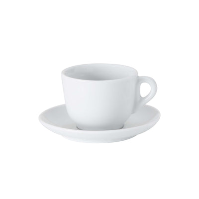 Colombia Tazza Tè con Piattino in Porcellana Bianca 19 cl 6 Pezzi